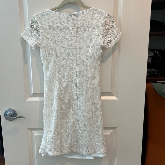 Rosegold Petite White Net Lace Overlay Dress - Picture 9 of 16